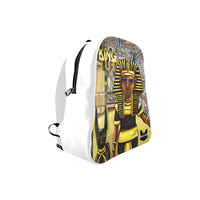 Urbantoons King Tut Medium White School Backpack (Model 1601)(Medium) - UrbanToons Inc.