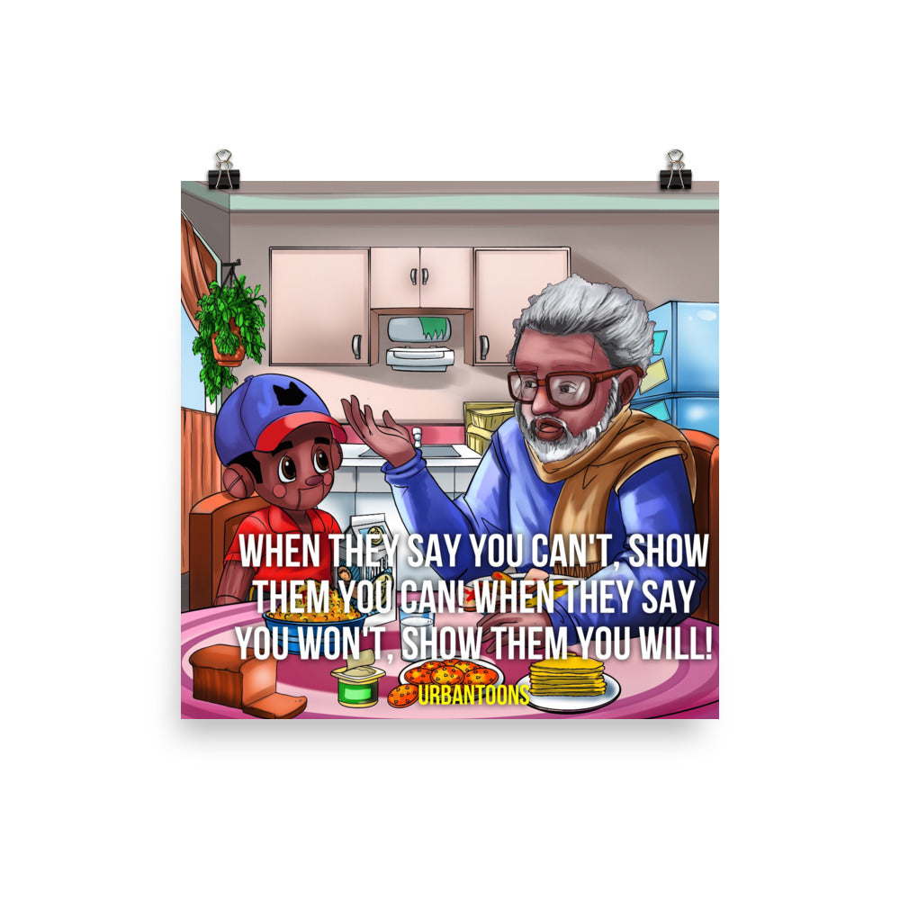 Urbantoons Pinocchio: You can! 14 x 14 Poster - UrbanToons Inc.