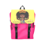Urbantoons I Love My Natural Crown Book Bags Pink Casual Shoulders Backpack (Model 1623) - UrbanToons Inc.