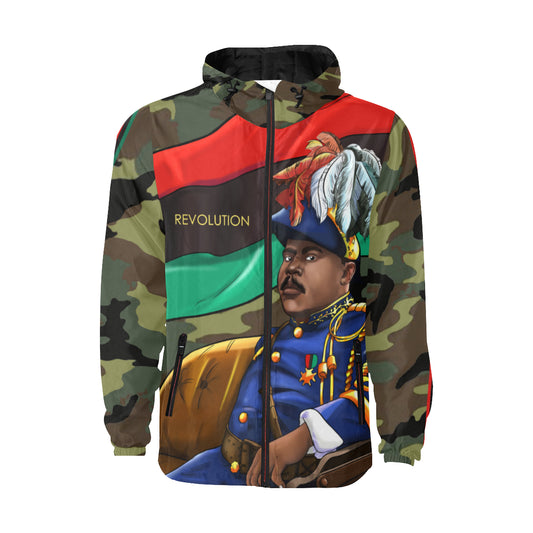 Marcus Garvey Army Green Camo Wind breaker for Men - UrbanToons Inc.