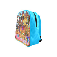 Toon Nation Kids Blue Medieum School Backpack (Model 1601)(Medium) - UrbanToons Inc.