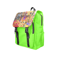 Urbantoons Toon Nation Kids Book Bag Neon Green Casual Shoulders Backpack (Model 1623) - UrbanToons Inc.