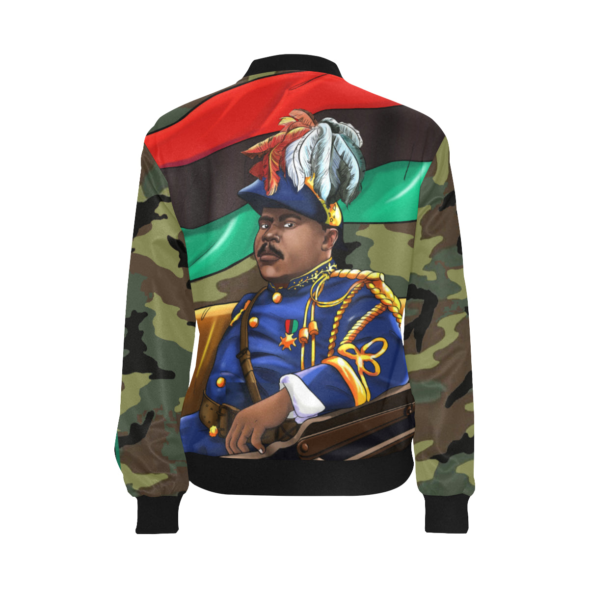 Marcus Garvey Woman's Army Bomber Jacket - UrbanToons Inc.