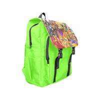 Urbantoons Toon Nation Kids Book Bag Neon Green Casual Shoulders Backpack (Model 1623) - UrbanToons Inc.