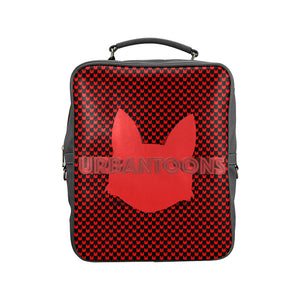 Urbantoons Vegan Leather Red Drip Square Backpack (Model 1618) - UrbanToons Inc.