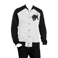 Huey P Newton Men's Black & White Baseball Jacket - UrbanToons Inc.