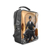 Huey P Newtown Vegan Leather Black Square Backpack (Model 1618) - UrbanToons Inc.