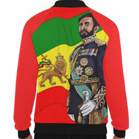 Haile Selassie I BAseball jacket Red Men - UrbanToons Inc.