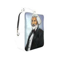 Fredrick Douglass Vegan Leather White Square Backpack (Model 1618) - UrbanToons Inc.