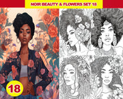 Nior Beauty and Flowers Coloring (Digital Download)