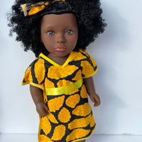 Shakura African Print Yellow Dress FREE Book (Limited collection) - UrbanToons Inc.
