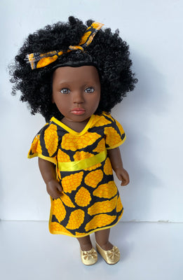 Shakura African Print Yellow Dress FREE Book (Limited collection) - UrbanToons Inc.